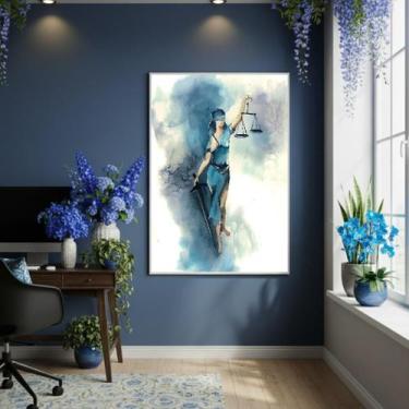 Imagem de Quadro Decor Mulher Da Justiça 70X50Cm Mold Branca - Quadros On-Line