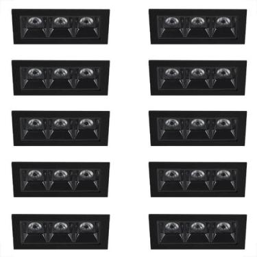 Imagem de Kit 10 Spot Triplo Micro Embutir Led Pontual Downlight Bet58 - Acienda