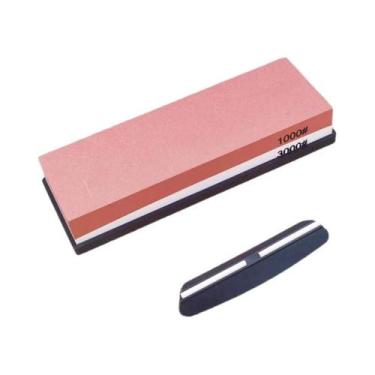 Imagem de Kit Profissional De Pedras De Afiar Facas Com Base De Bambu Antiderrap