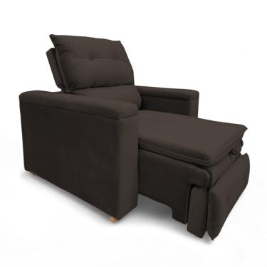 Imagem de Poltrona Cadeira do Papai Reclinável Retrátil Onix Suede Marrom - Loja Sheep