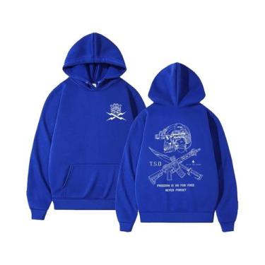 Imagem de Hoodie Tático Unissex Sparta Com Estampa De Caveira, Suéter Casual Que