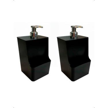 Imagem de Kit 2 Dispenser Detergente Dosador Porta Esponja Pia Cozinha - Klizz