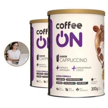 Imagem de Kit 2 Suplemento Alimentar em pó Coffee On Sabor Cappuccino 300g Scoop