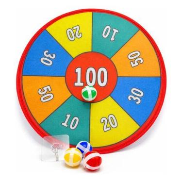 Imagem de Jogo Tiro Ao Alvo De Bolinhas Infantil 35cm Jogo De Dardos Colorido - 