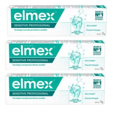 Imagem de Creme Dental Elmex Sensitive Dentes Sensiveis 75g Kit C/3