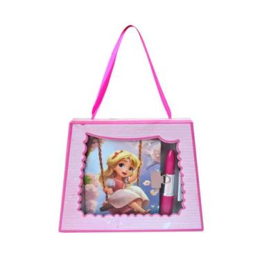 Imagem de Diário da menina com cadeado e caneta batom 56 folhas - Sanxia, C