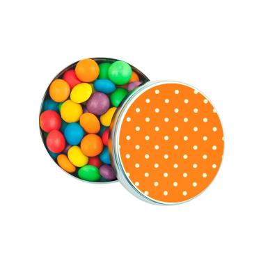 Imagem de Latinha Lembrancinha Personalizada Poá Laranja