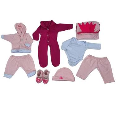 Imagem de Enxoval Roupas Boneca Bebê Reborn 8 Peças Mamãe Reborn