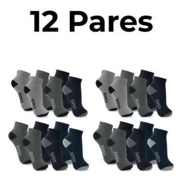 Imagem de Kit 12 Pares de Meia Masculina Biomen Cano Curto Soquete Algodão Confo