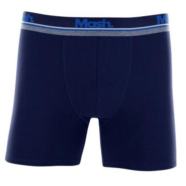 Imagem de Cueca Boxer Longa Cotton Tamanhos Especiais Mash 170.47, Az09, Marinho