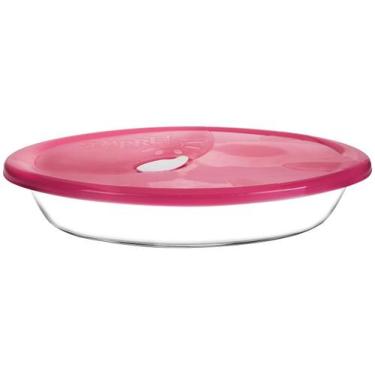 Imagem de Assadeira oval c/ tp 2,5l sempre - NADIR, Transparente e Rosa