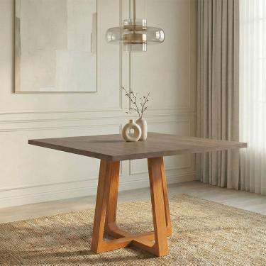 Imagem de Mesa de Jantar Isabela 1,2m Tampo Freijó 4 Lugares Base Madeira Maciça Cerejeira Sala de Jantar Home