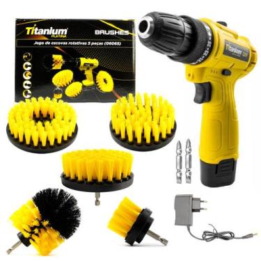Imagem de Parafusadeira Special Edition 12V + Escovas Rotativas 5 PÇS - Titanium