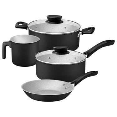 Imagem de Jogo Panelas Tramontina Linz Starflon Max Preto 04 Peças Aluminio Anti