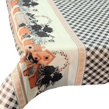 Imagem de toalha de mesa retangular 06 lugares tecido estampado (fazendinha) - e
