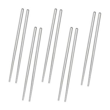 Imagem de Hashi Inox 5 Pares Utensilio Reutilizável Inox 23cm - Fox