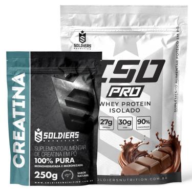 Imagem de Kit: Whey Protein Isolado ISO PRO 1kg + Creatina Monohidratada 250g - Soldiers Nutrition-Unissex