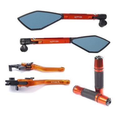 Imagem de Kit Manete Manopla Retrovisor Gsxr Srad 750 1000 Gsxs 1000 - NoBrand, 