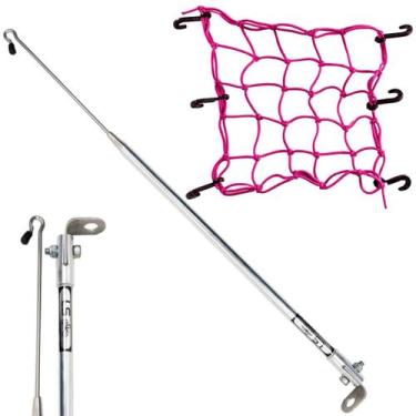 Imagem de Kit Antena Corta Pipa Cerol Linha Fio Proteção Cromada Retrovisor / Re