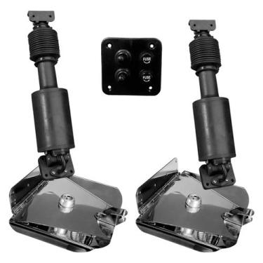 Imagem de Kit Flap Elétrico Para Embarcação Com Botão 12V Placas 12X12 - Ocean