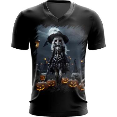 Imagem de Camiseta Gola V Bruxa Caveira Halloween 19 - Kasubeck Store®, Baby Loo