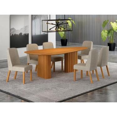 Imagem de Conjunto jantar 6 cadeiras maciça 2x1 Iza - Arbo Design