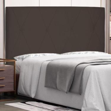 Imagem de Cabeceira Estofada Cama Box Casal Aquilla 140cm Suede Café - Abmaza