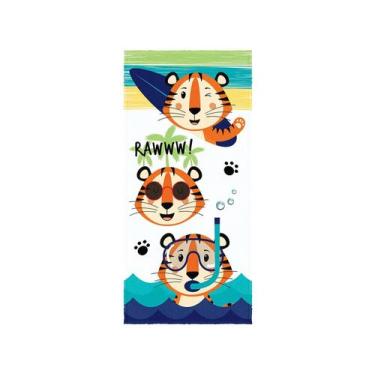 Imagem de Toalha Infantil Lepper Kids Aventura Radical, Branco e Laranja