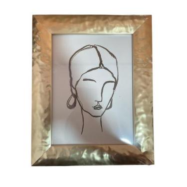 Imagem de Porta retrato em Poliestireno dourado moderno - 10 x 15 - Mart