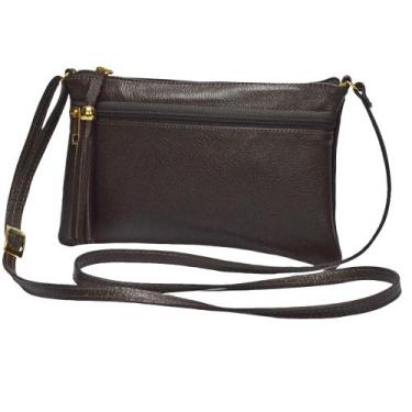 Imagem de Bolsa Feminina Transversal Pequena Couro Legítimo - Madamix, Café
