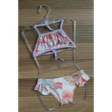 Imagem de Biquíni Maiô Infantil Moda Verão Praia Piscina - Só Princesas, Roxo co