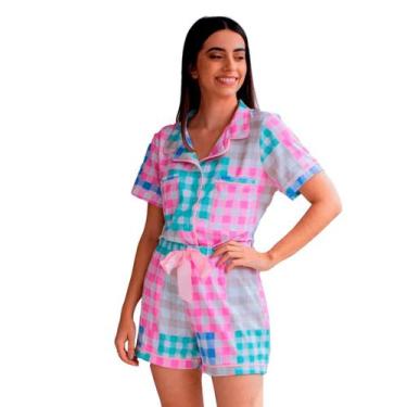 Imagem de Short Doll  Americano xadrez candy color Pijama Baby Dormir - MON CHER