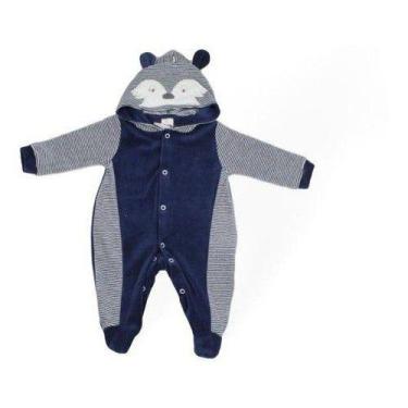 Imagem de Macacão Infantil Fantasia Parmalat Bebê, Azul, Escuro, 3-6 M
