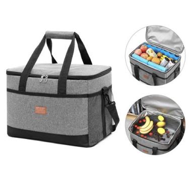 Imagem de Bolsa Sacola Térmica 30L Impermeável alça viagem Cinza - WCT Fitness