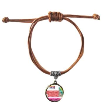 Imagem de DIYthinker Linda pulseira de couro para mesa periódica de química de cor sucinta pulseira de couro marrom joia presente