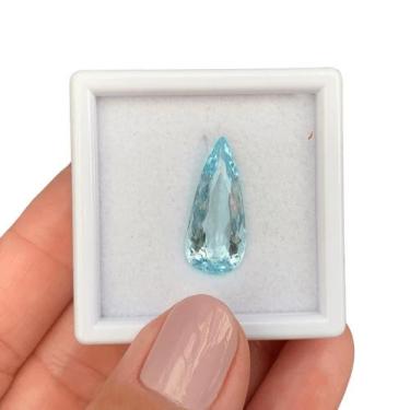 Imagem de Água Marinha Azul Lágrima Gota 6,87ct - SP GEMAS