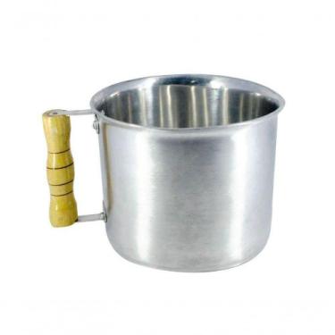 Imagem de Canecao 234-DF para Liquidos 1L Aluminio Fundido Polido Cabo Madeira C