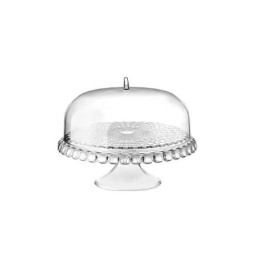 Imagem de Prato para bolo com pé em plástico SMMA Guzzini Tiffany 36x28cm
