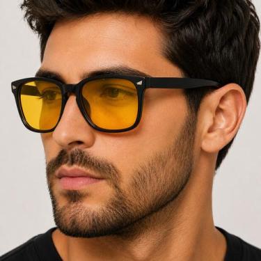 Imagem de Óculos Noturno Para Dirigir À Noite E Para Uso Do Computador Amarelo -