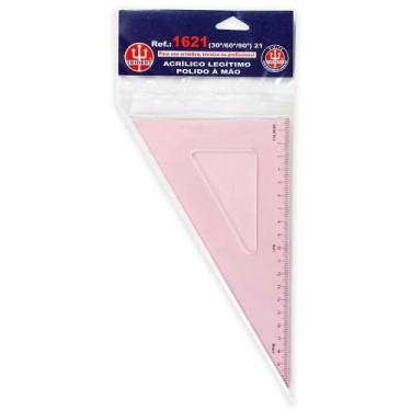 Imagem de Esquadro Trident Acrílico 21cm 30º/60º/90º Com Escala 1621