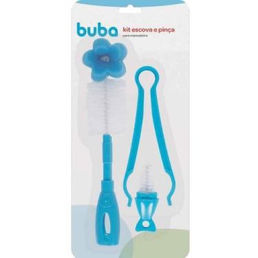 Imagem de Kit Escova e Pinça para Mamadeira Buba, Azul