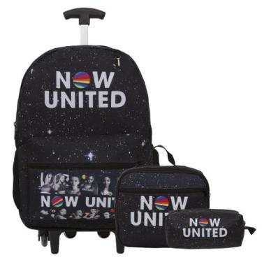 Imagem de Kit Mochila Infantil Rodinha Now United Lancheira Estojo - Toys 2U