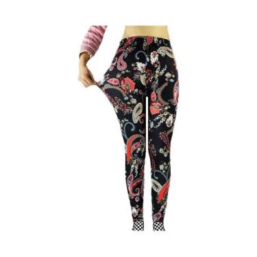 Imagem de Leggings Femininas Com Estampa Floral De Cintura Alta, Jeggings Elásti
