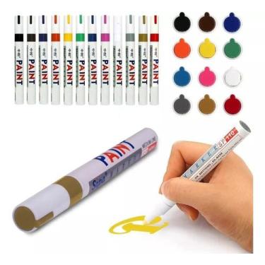 Imagem de Kit 2 Canetas Paint Marker Permanente Multiuso Pneu Vidro Metal Madeir