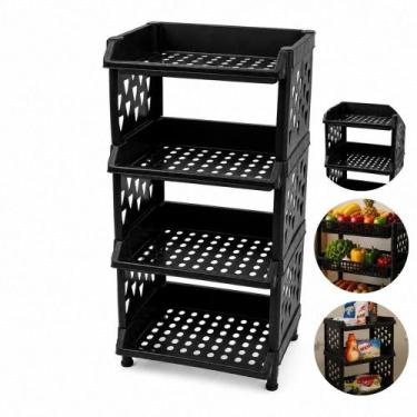 Imagem de Estante prateleira multiuso chao 4 andares fruteira organizador cozinh