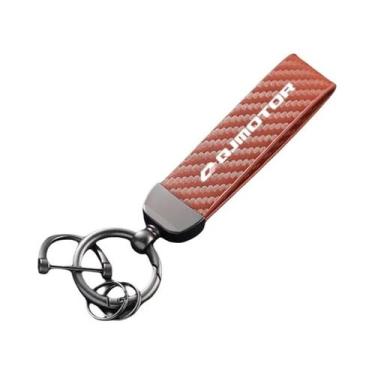 Imagem de Chaveiro De Metal Com Padrão De Fibra De Carbono Para QJMOTO QJ MOTO Q