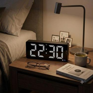 Imagem de Relógio Despertador Digital LED com Sensor de Luz Auto - brtech