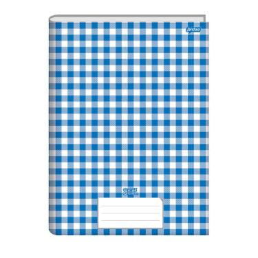Imagem de Caderno OEM Brochurão Capa Dura 96 Folhas Grande Kit 5 Unidades Xadrez Azul
