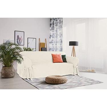 Imagem de Capa para Sofá de 5 Lugares em Acquablock Karsten 100% Impermeável Proteção Resistente Pet Criança Cor:Crua