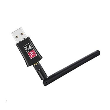 Imagem de Baiko Adaptador WiFi, adaptador WiFi USB sem fio para placa de rede AC600 banda dupla 600 Mbps 2,4 GHz 5 GHz WiFi com antena de computador e receptor de cartão de rede